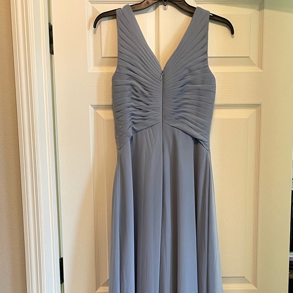 Azazie Dusty Blue Flora Dress - Picture 4 of 7